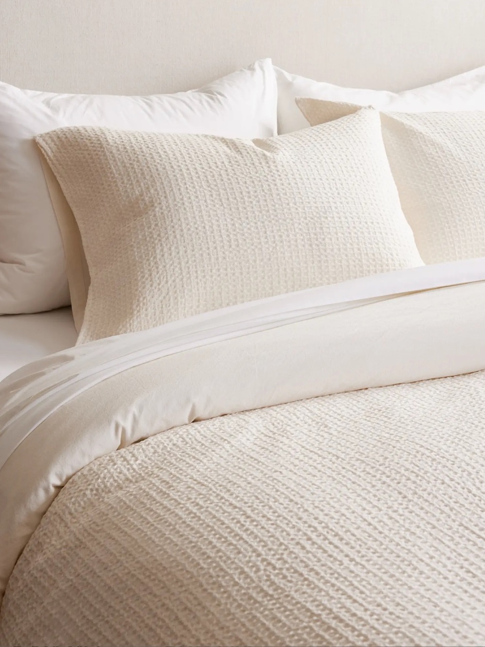 NWT Quince Organic Luxe Honeycomb Undyed Sham Set!